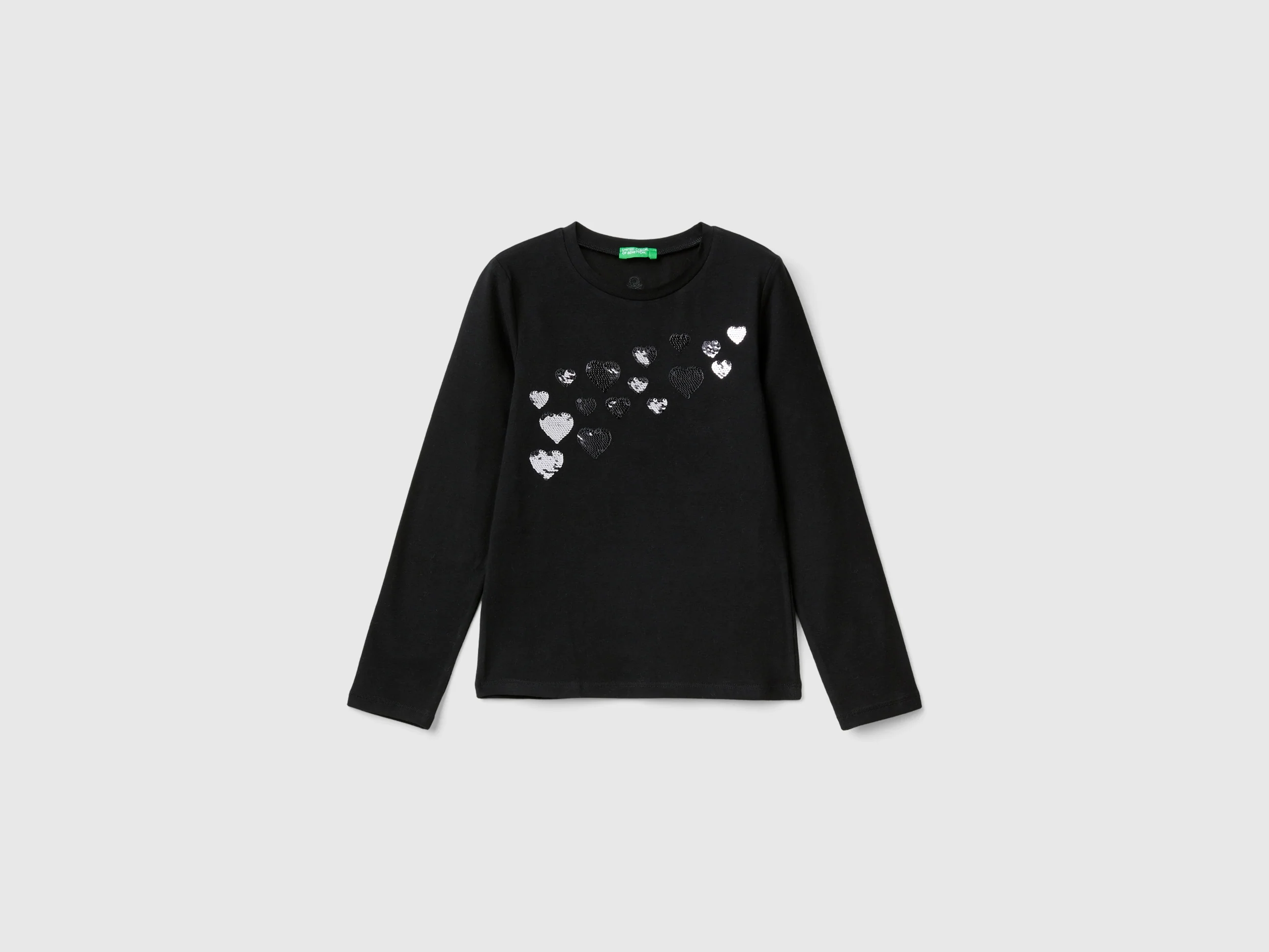T-shirt con paillettes in cotone bio