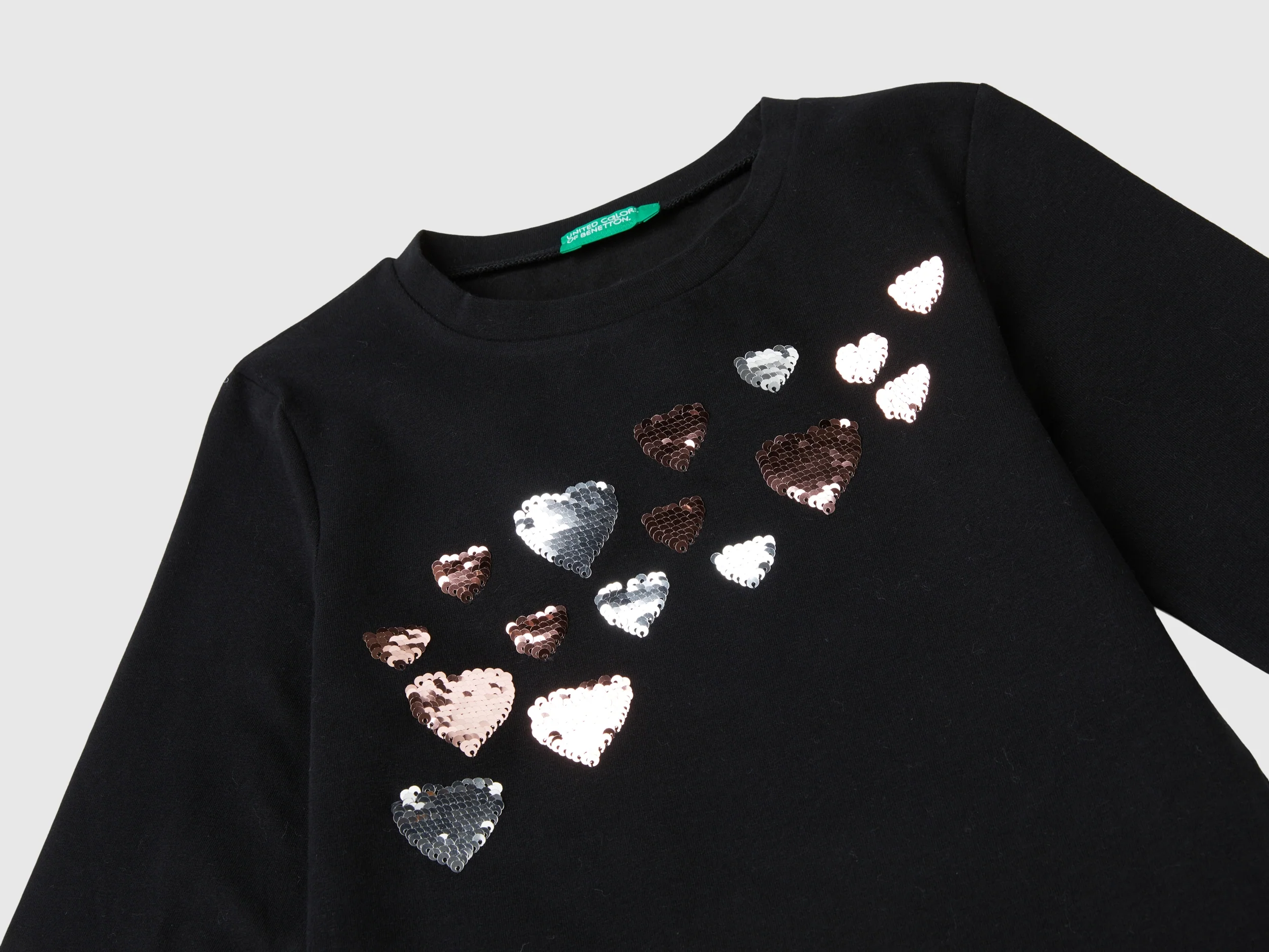 T-shirt con paillettes in cotone bio - Image 3
