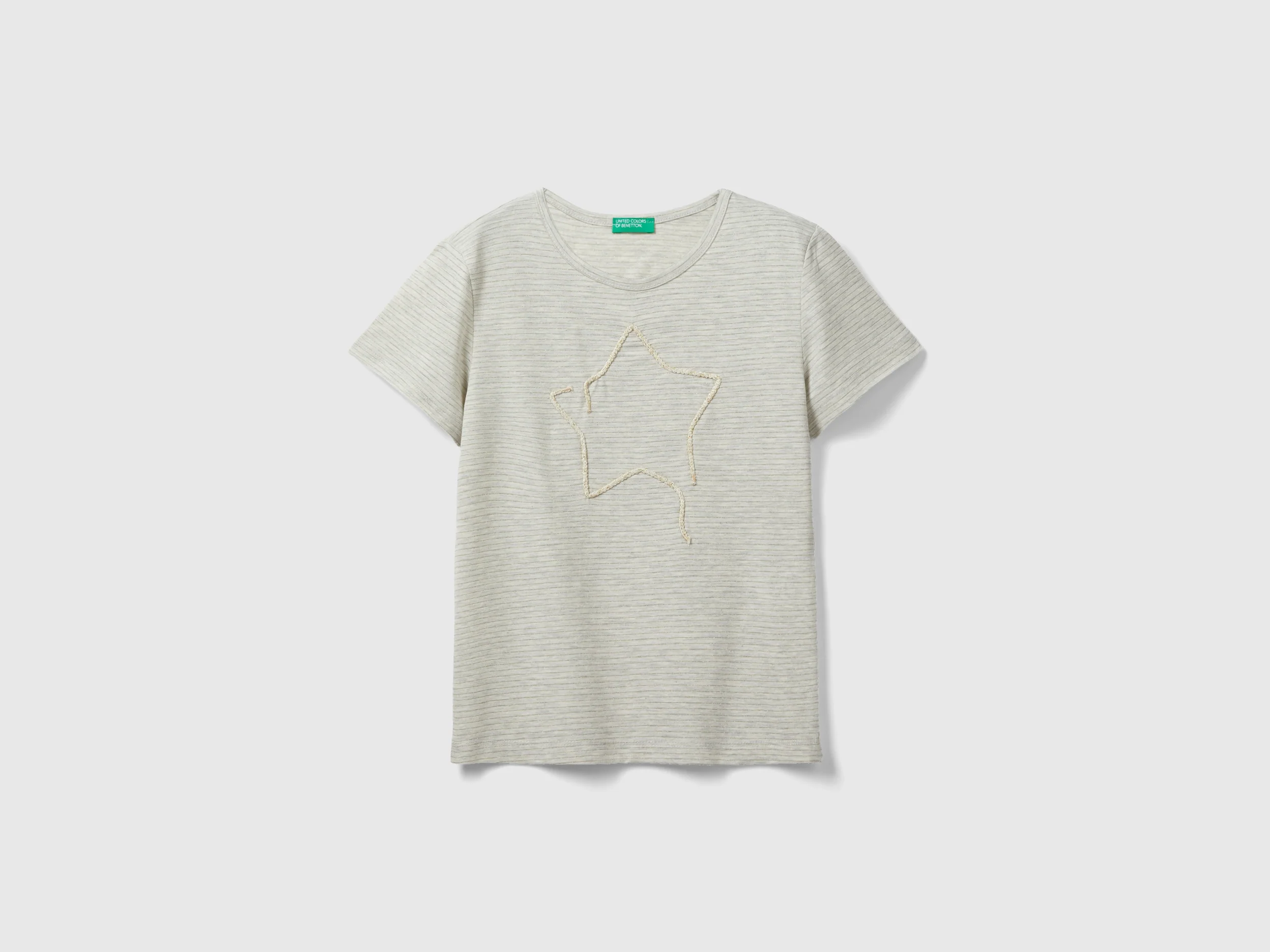 T-shirt con ricamo in corda