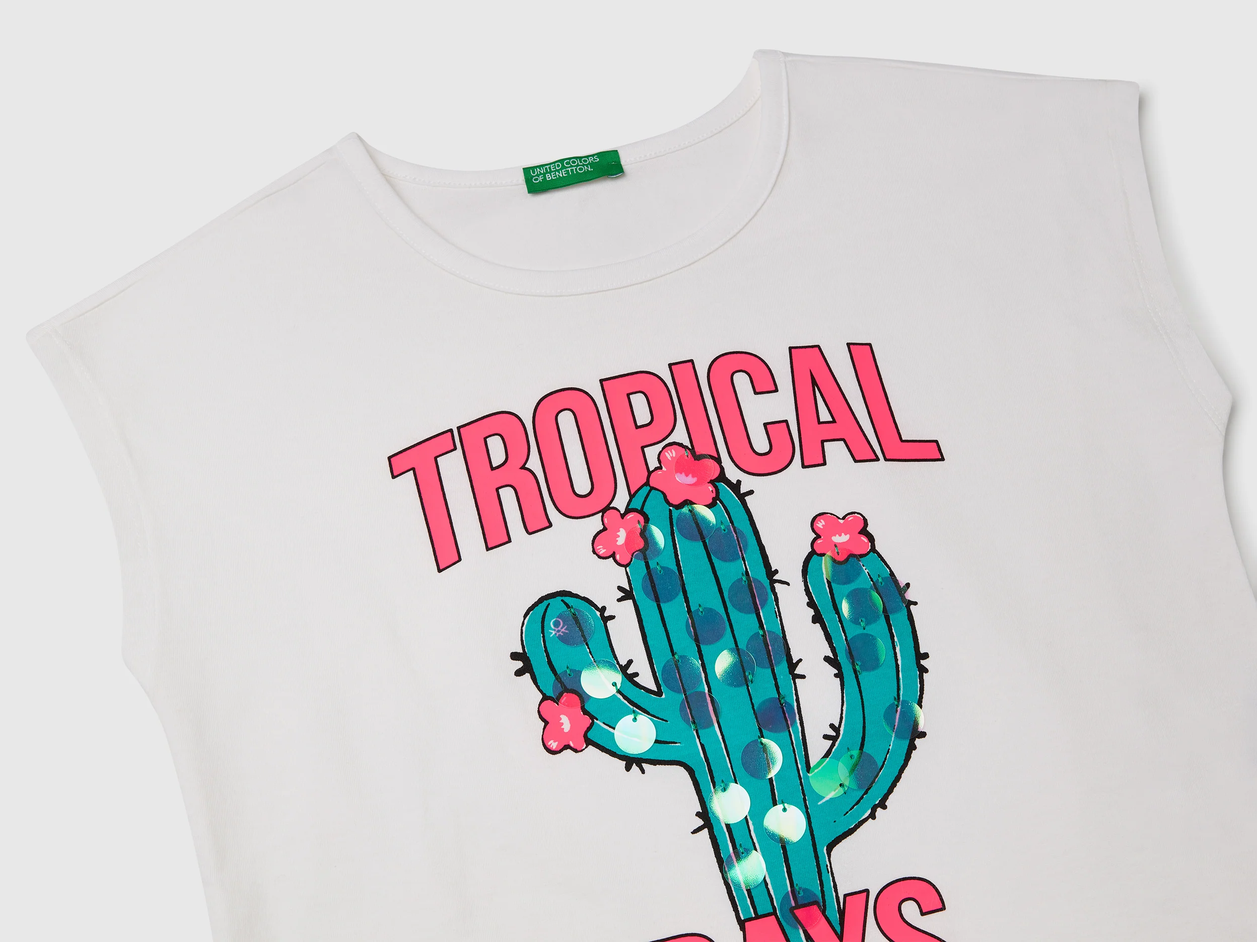 T-shirt con stampa e paillettes - Image 3