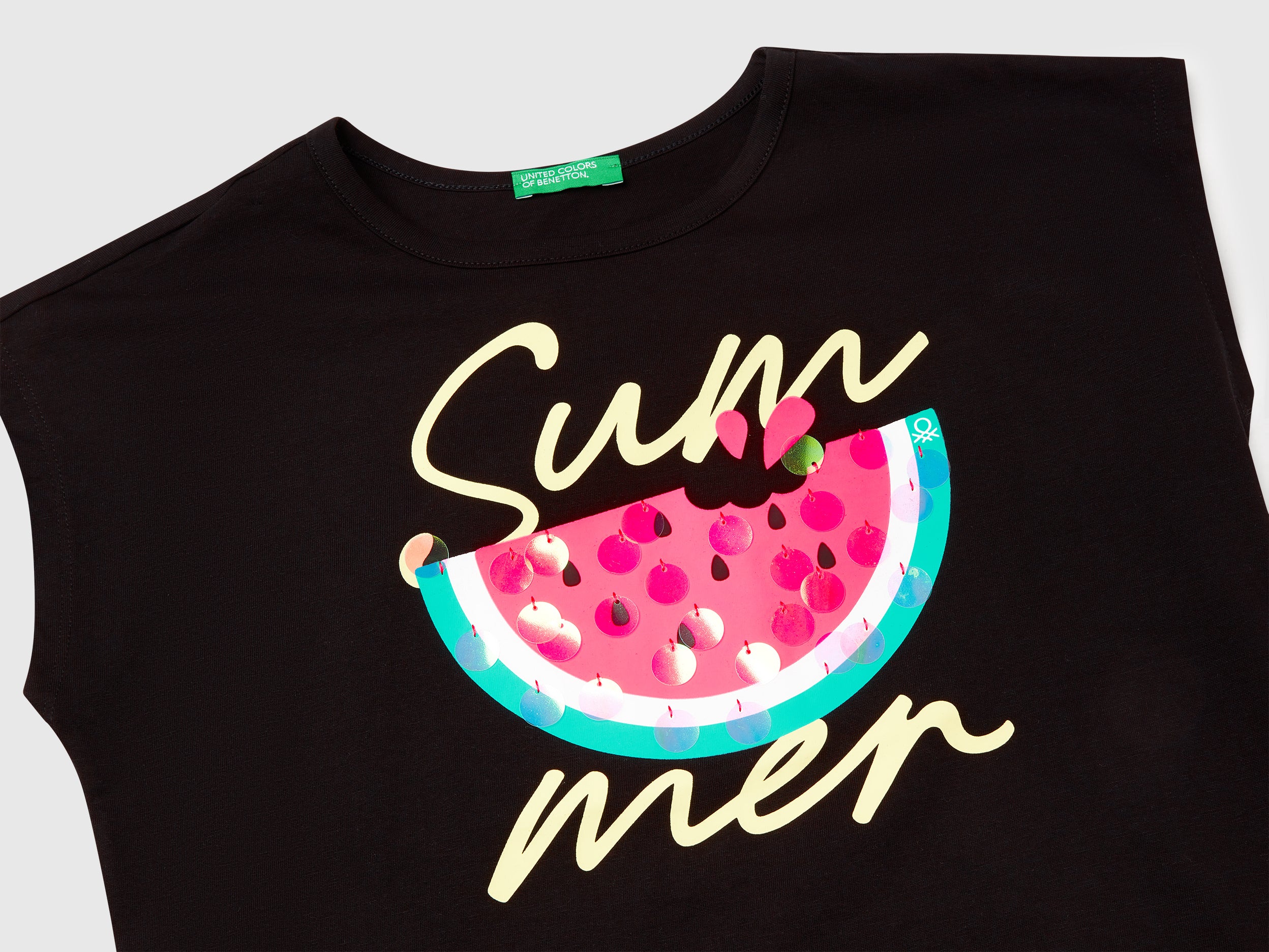 T-shirt con stampa e paillettes - Image 3