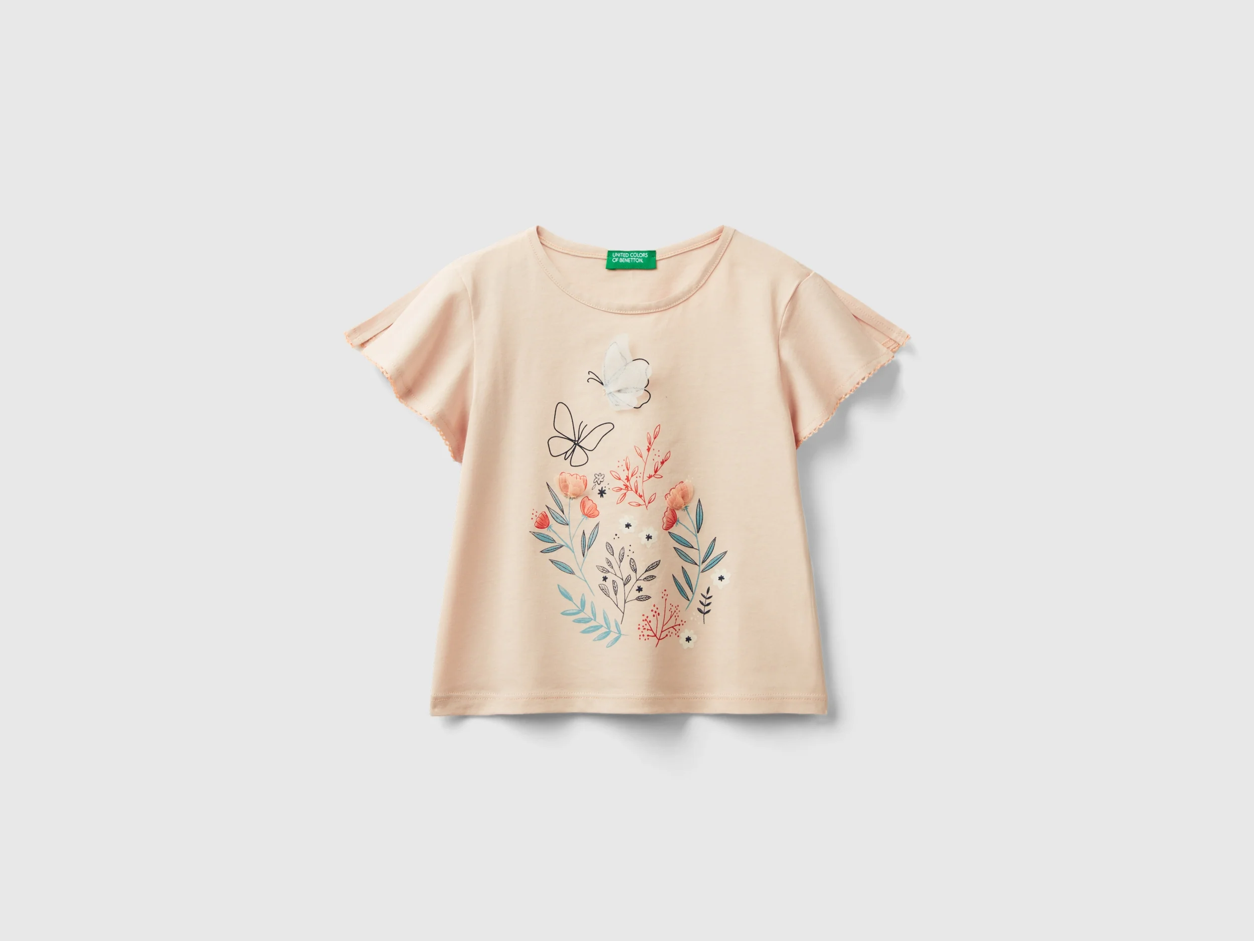 T-shirt con stampa e tulle