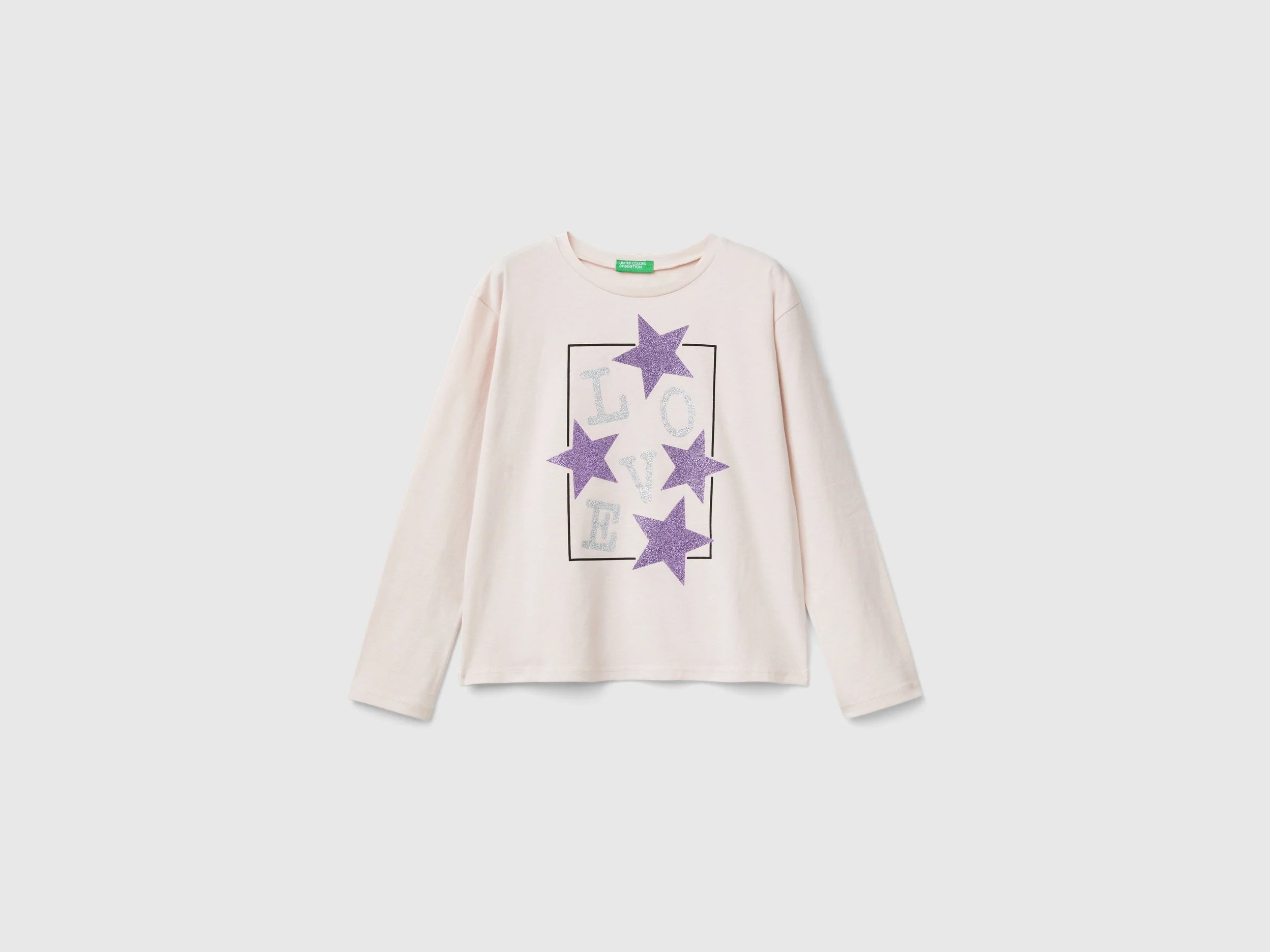 T-shirt con stampa glitter