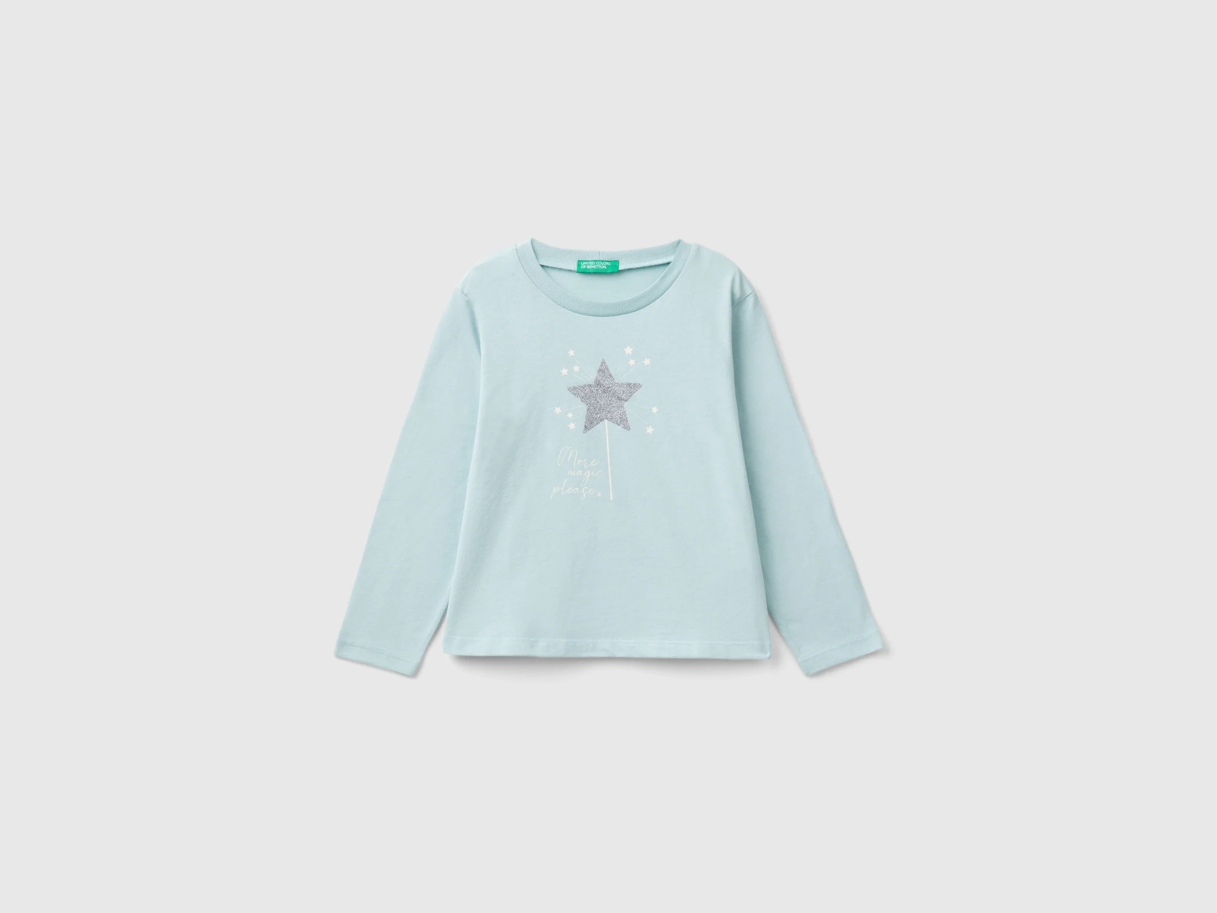 T-shirt con stampa glitter