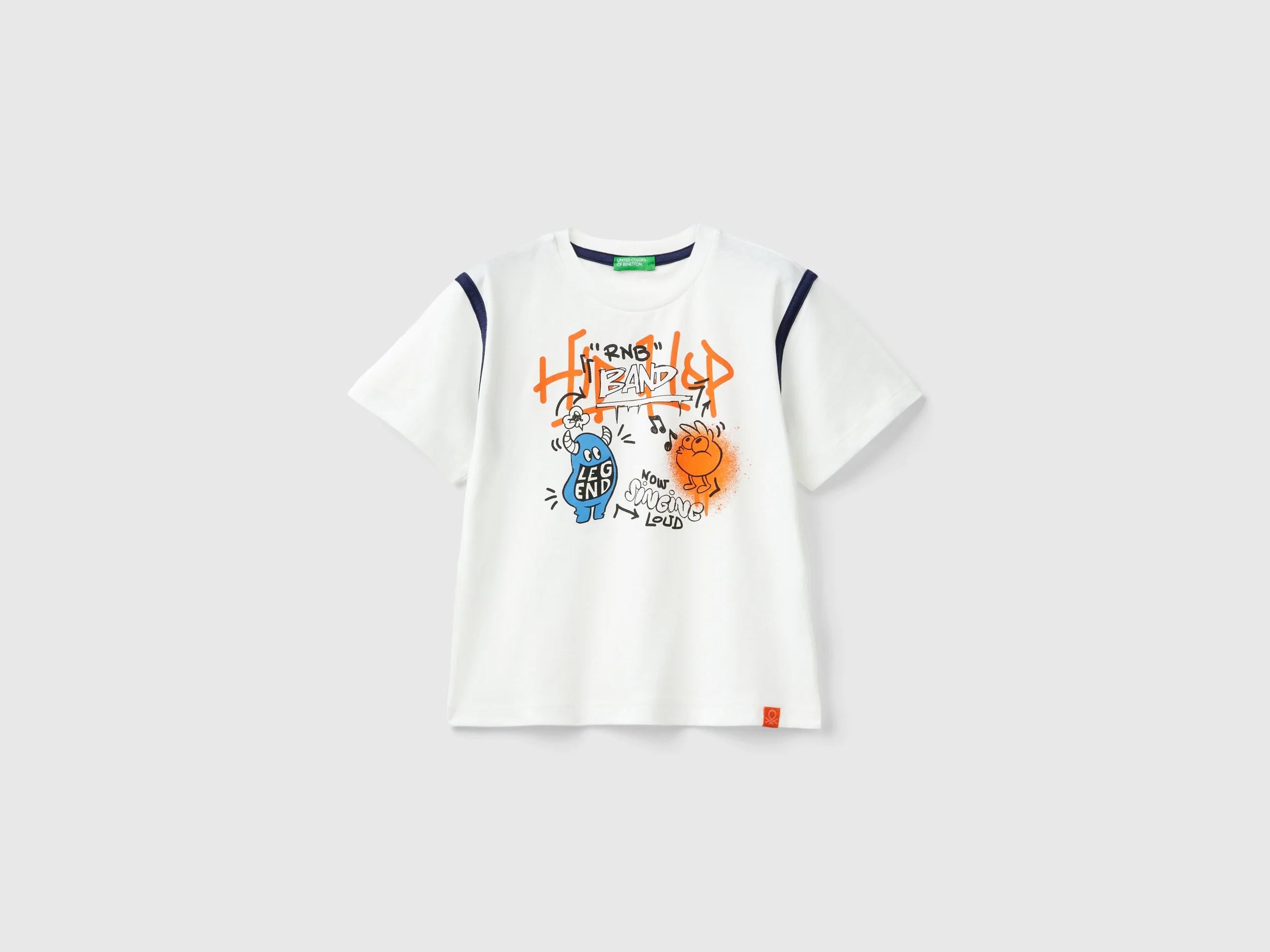 T-shirt con stampa graffiti in cotone bio