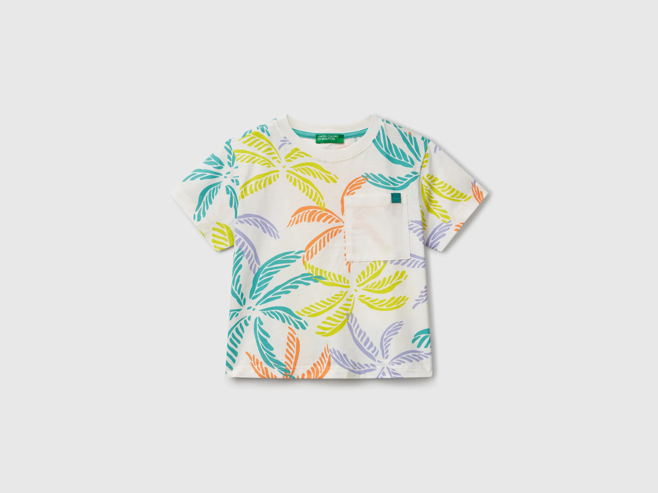 T-shirt con stampa tropicale