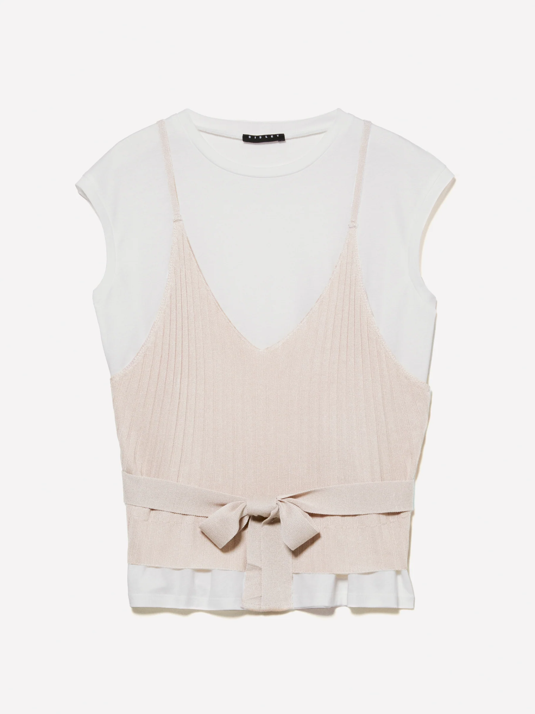 T-shirt con top in maglia