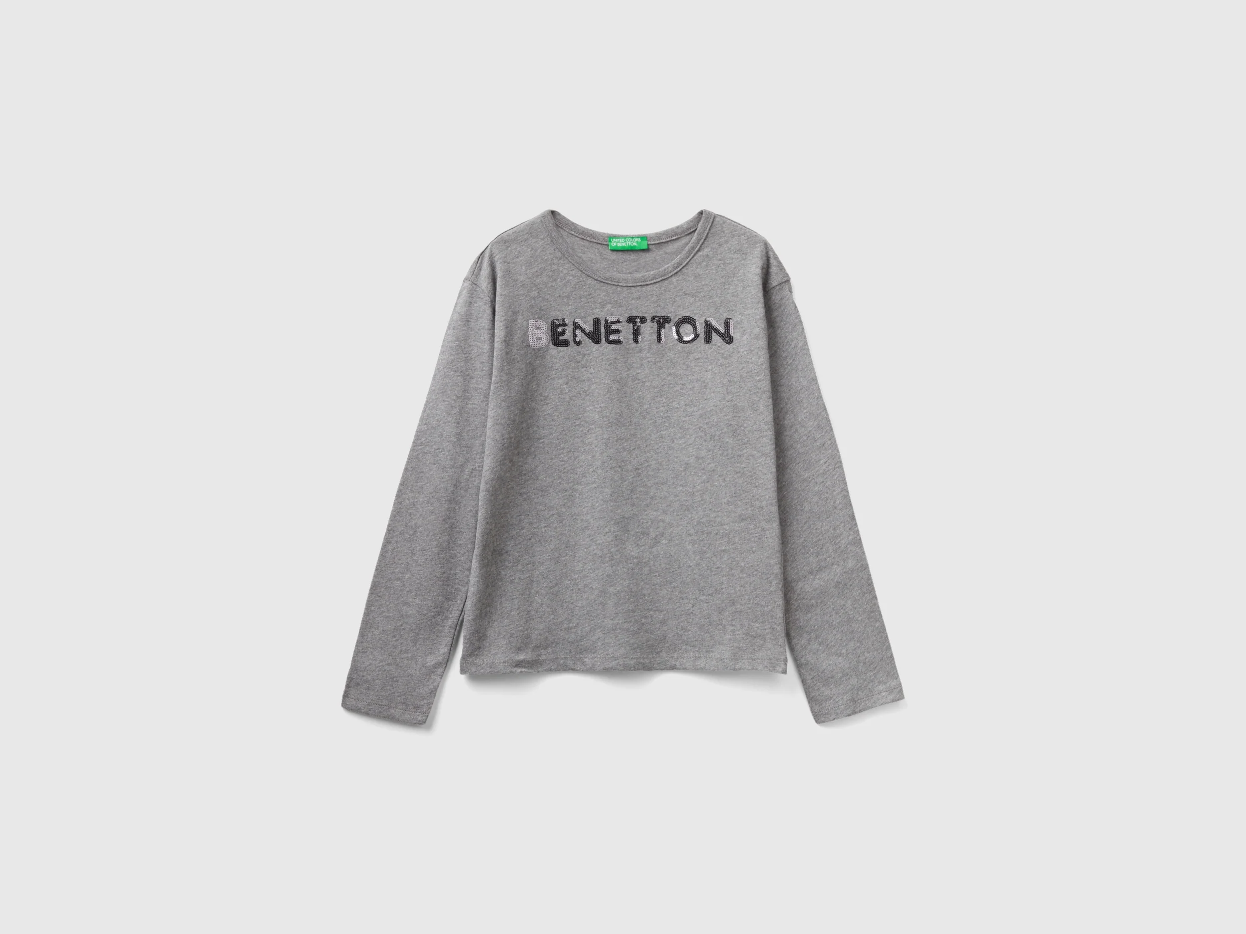 T-shirt in caldo cotone bio con paillettes
