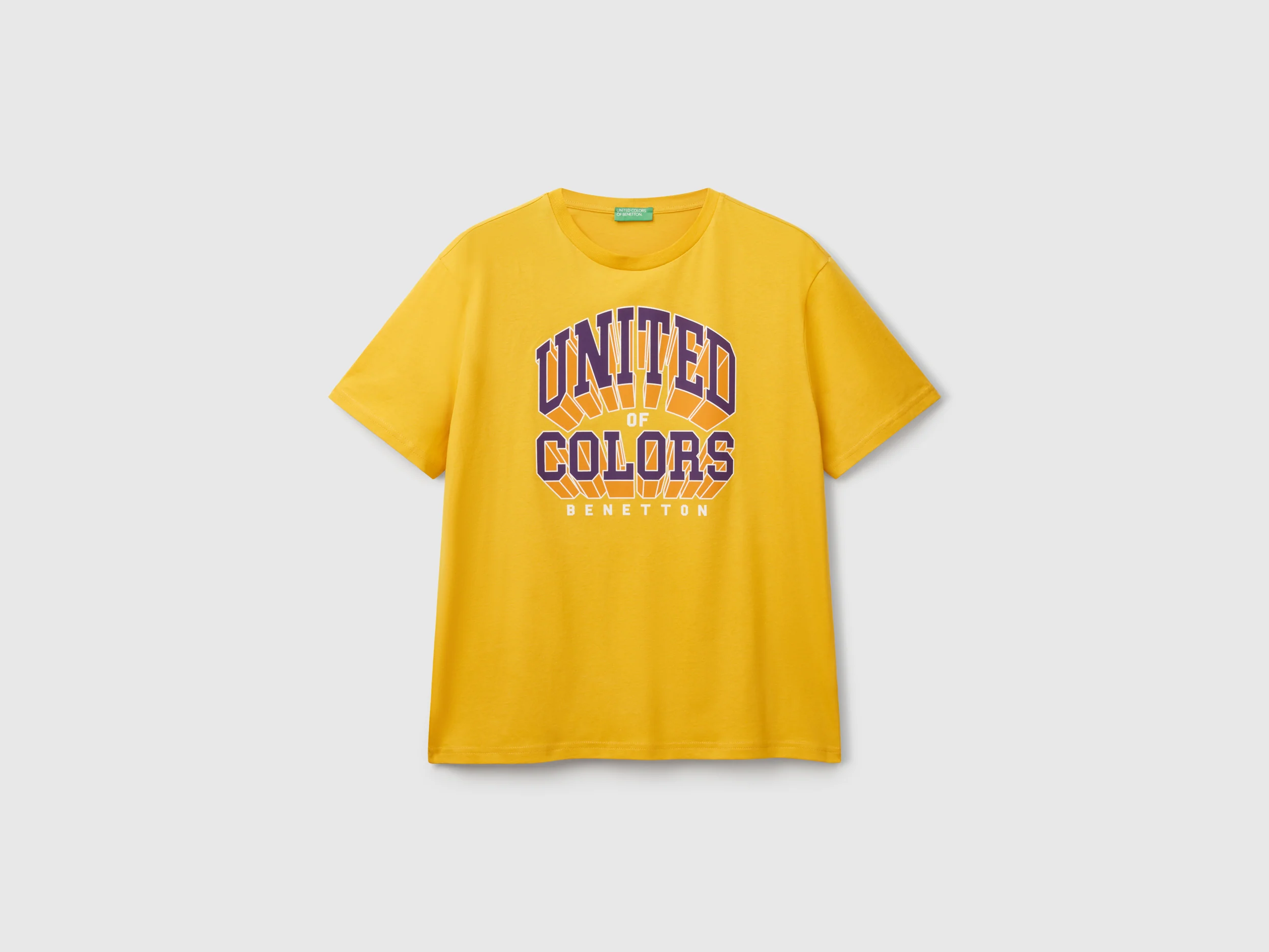 T-shirt in cotone con logo viola