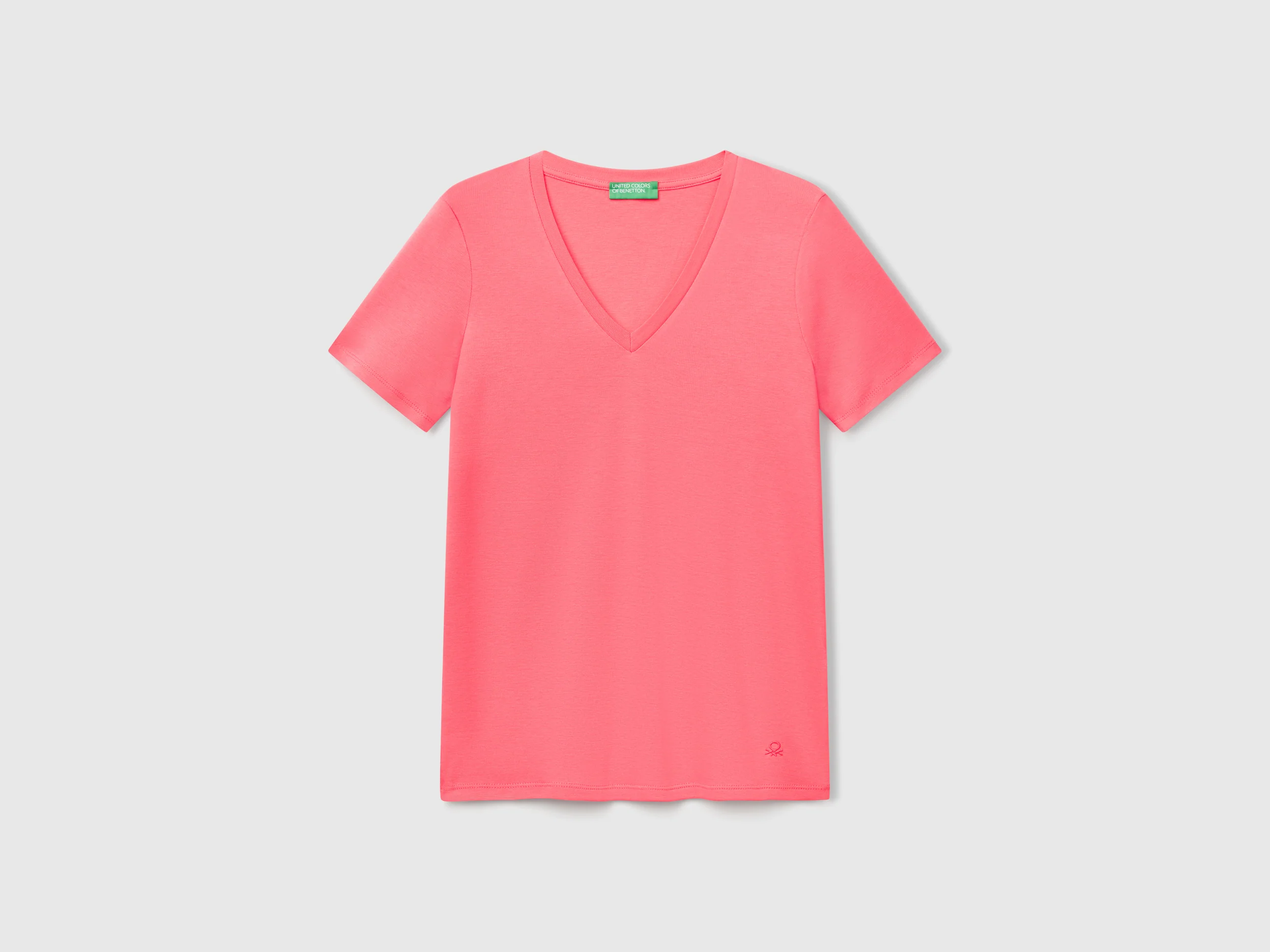T-shirt in puro cotone con scollo a V