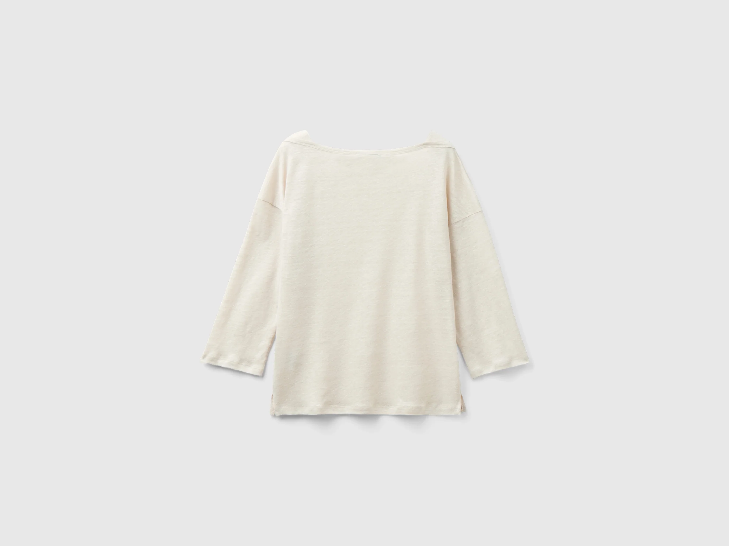 T-shirt manica a 3/4 in puro lino - Image 2