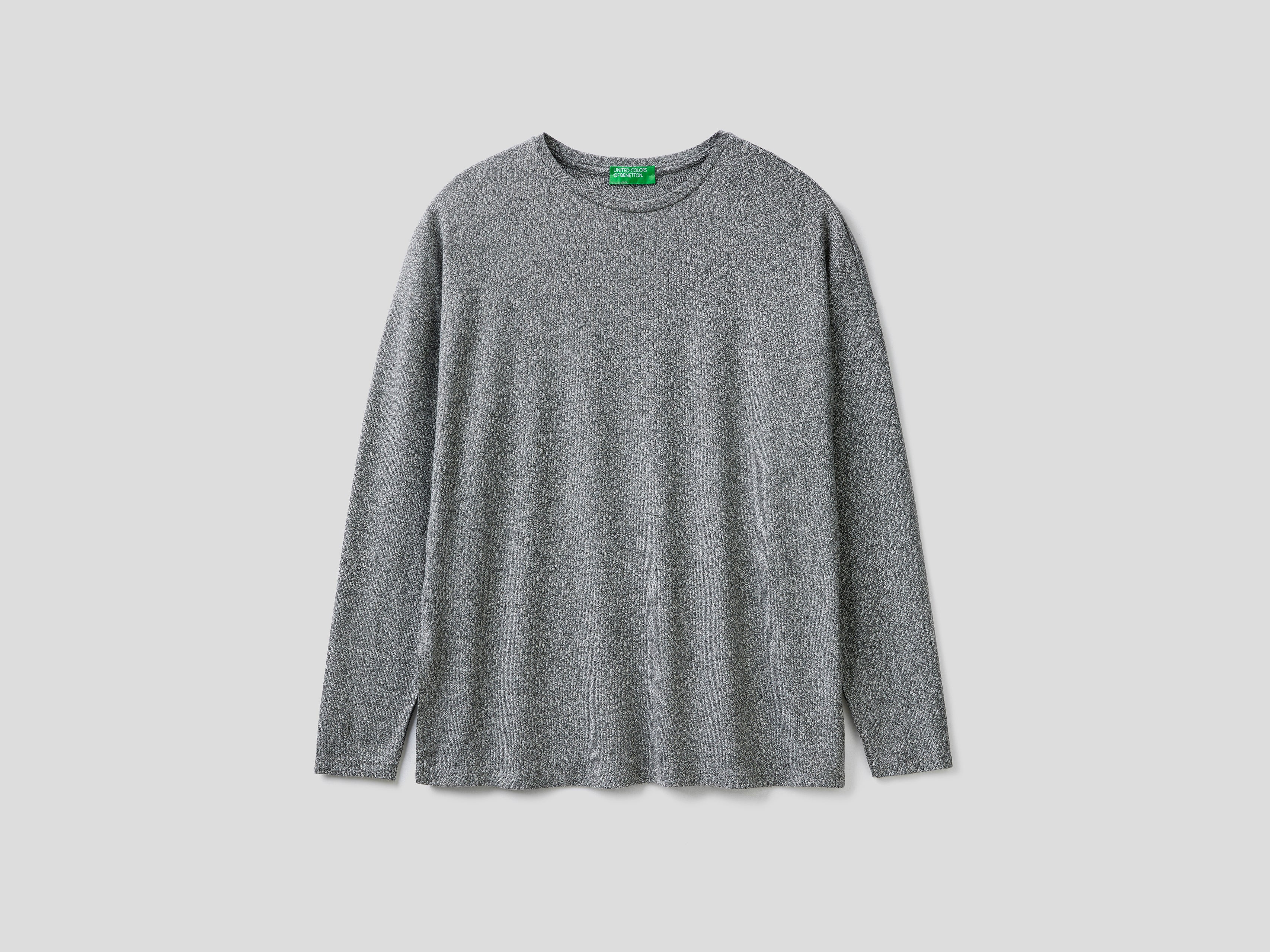 T-shirt manica lunga in viscosa stretch