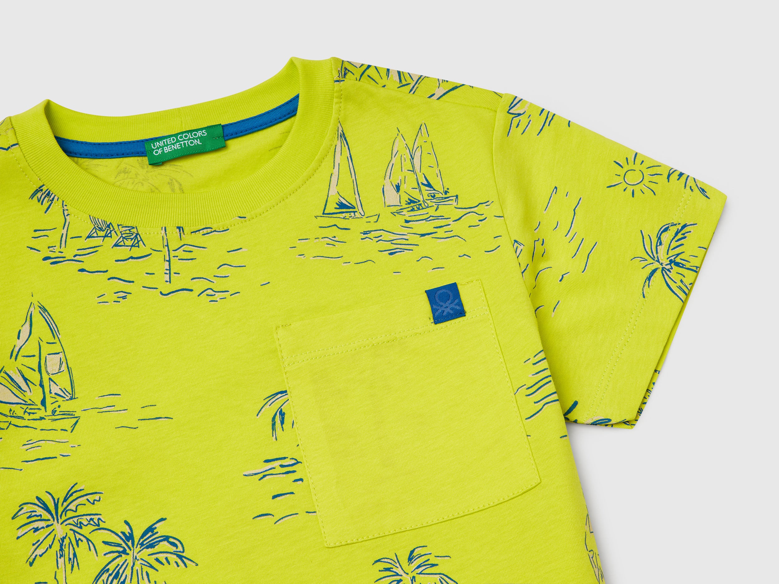 T-shirt over fit con stampa mare - Image 3