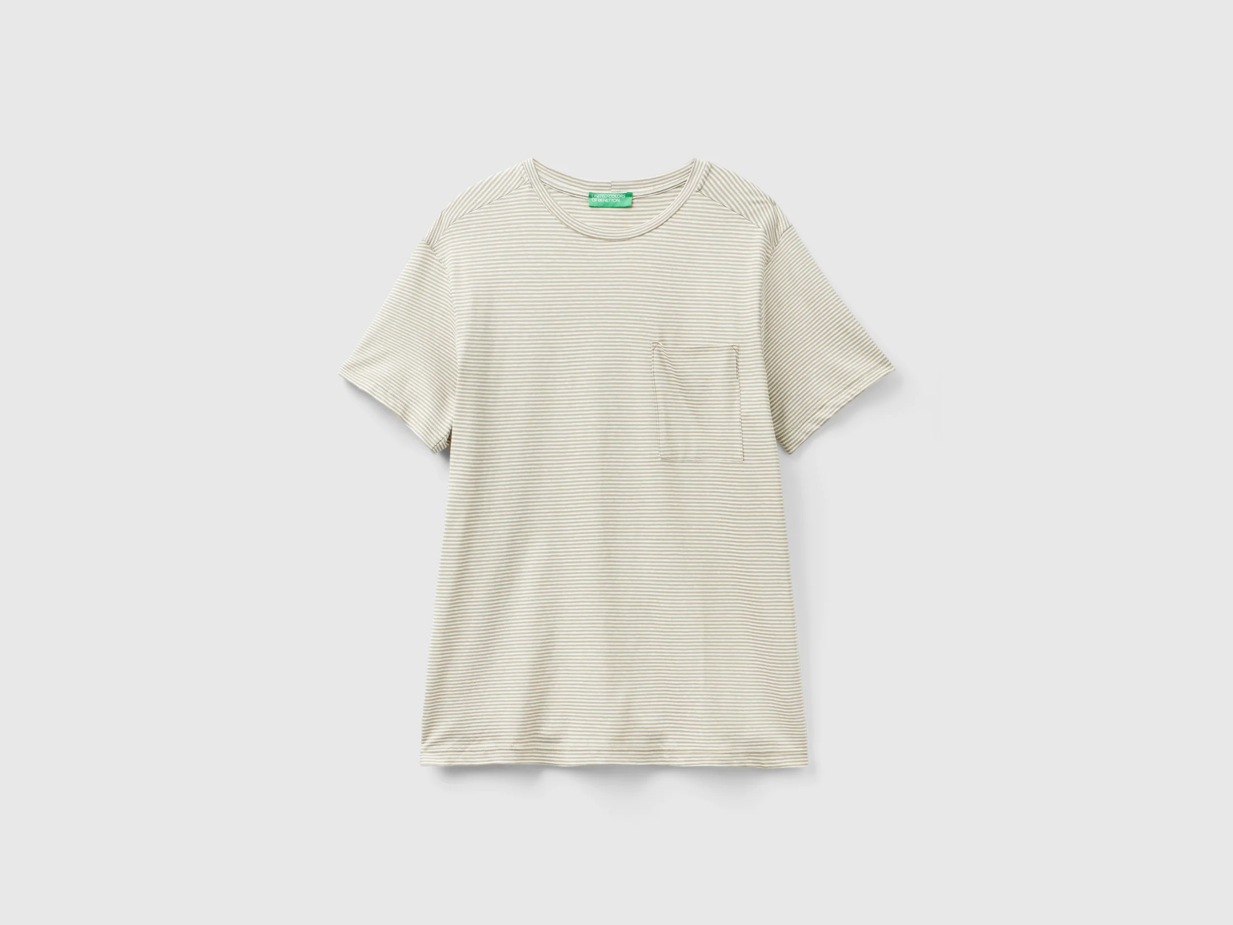 T-shirt rigata in misto lino