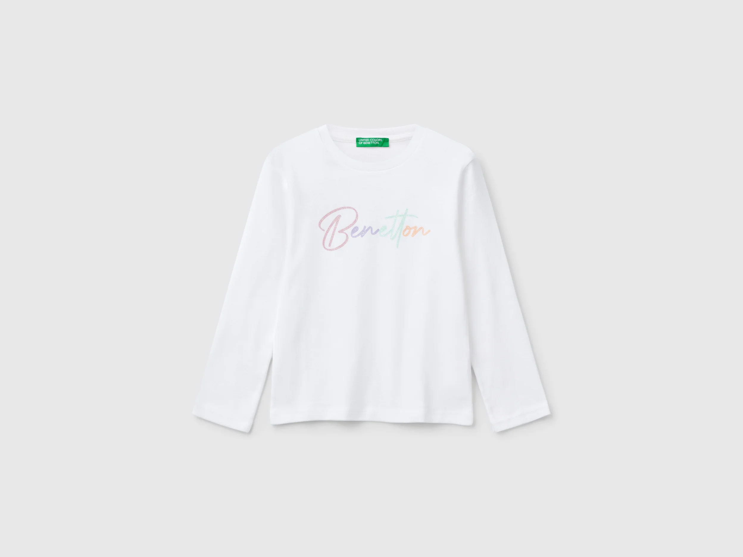 T-shirt slim fit con stampa glitter
