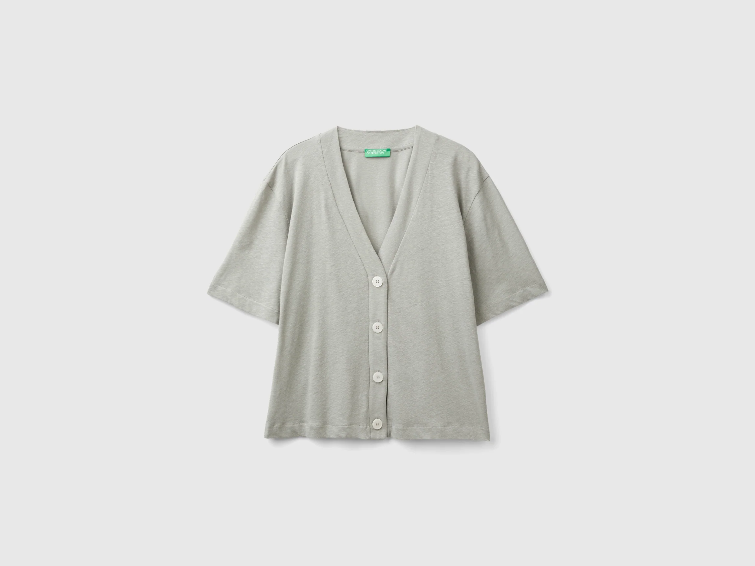 T-shirt stile cardigan in misto lino