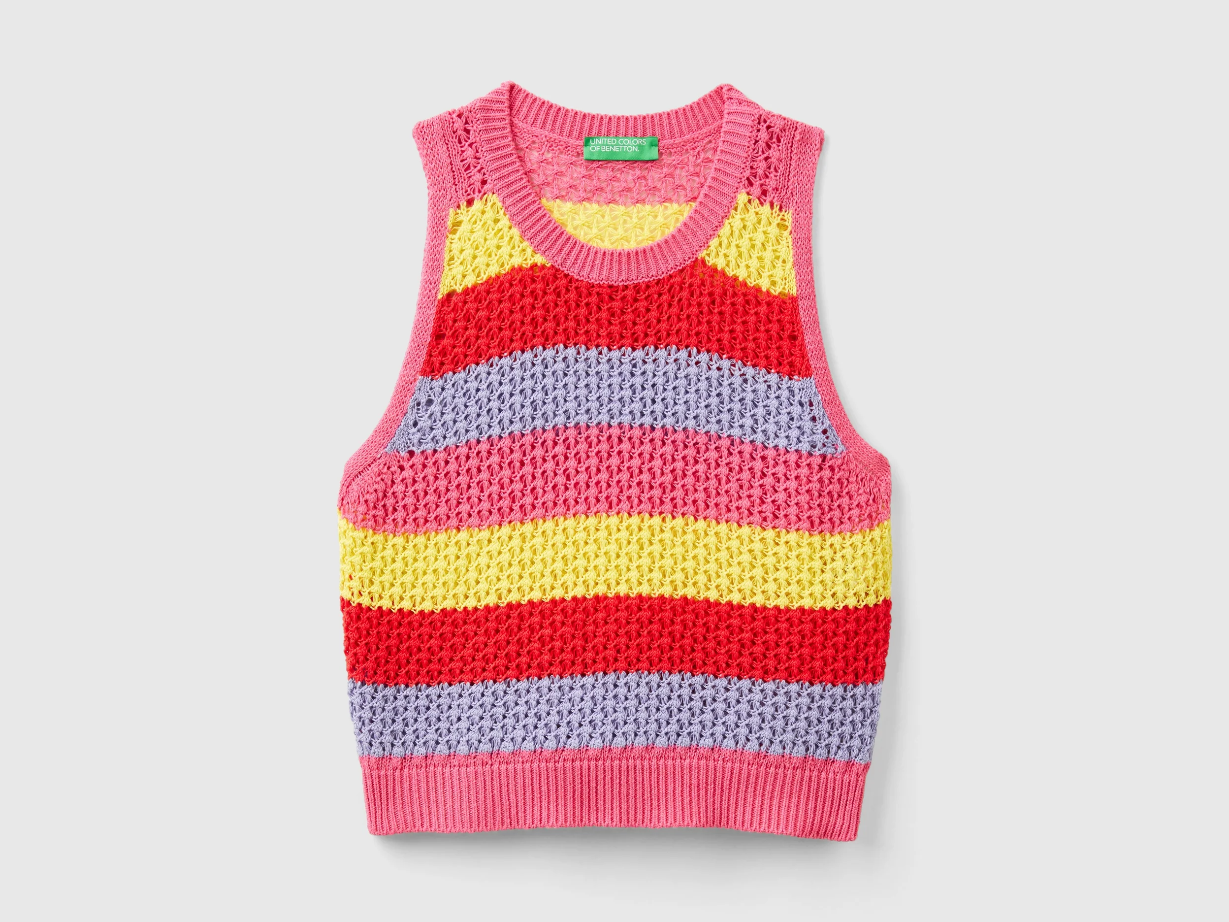 Top a righe in misto cotone riciclato