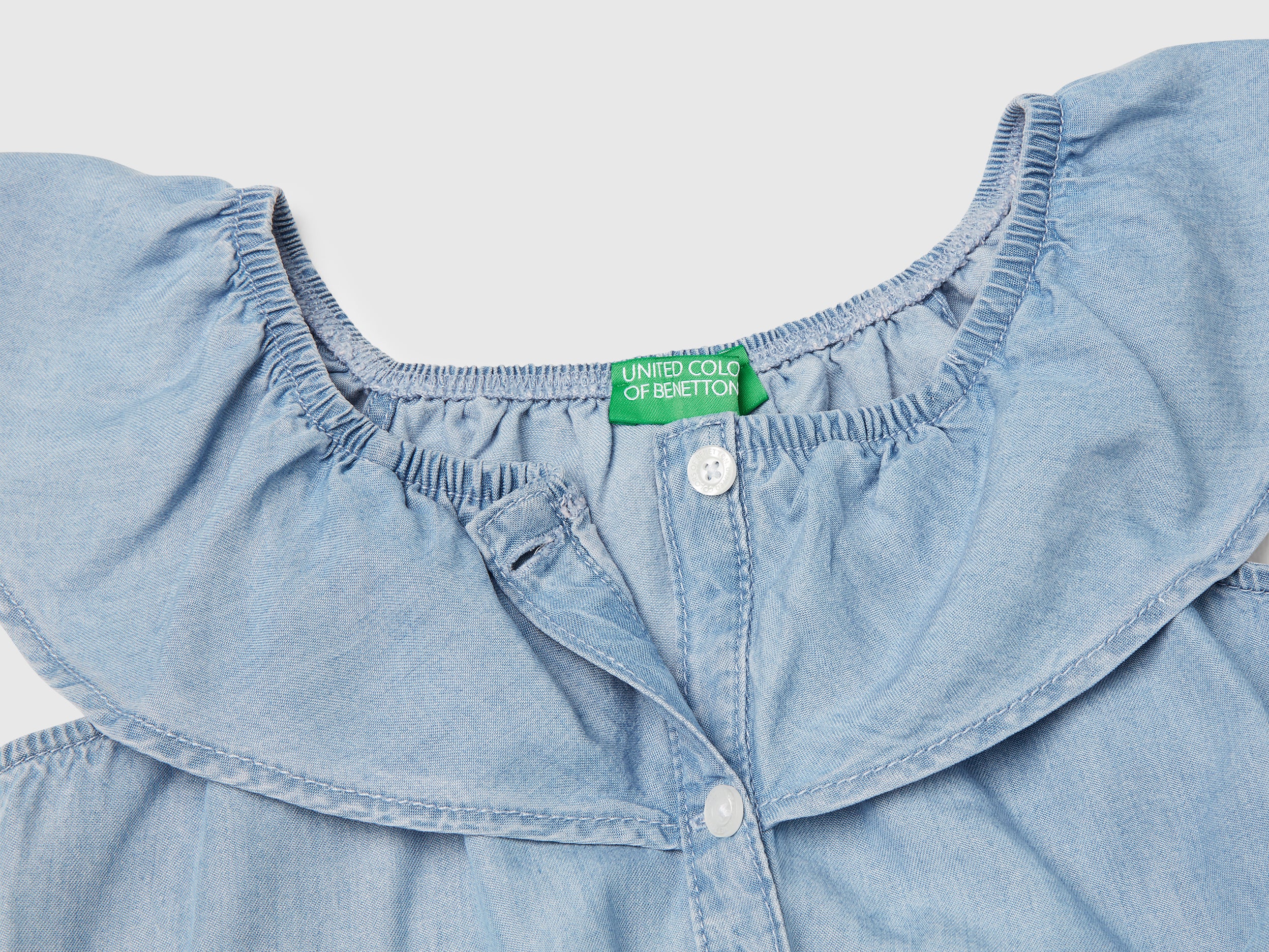 Top in chambray con volant - Image 3