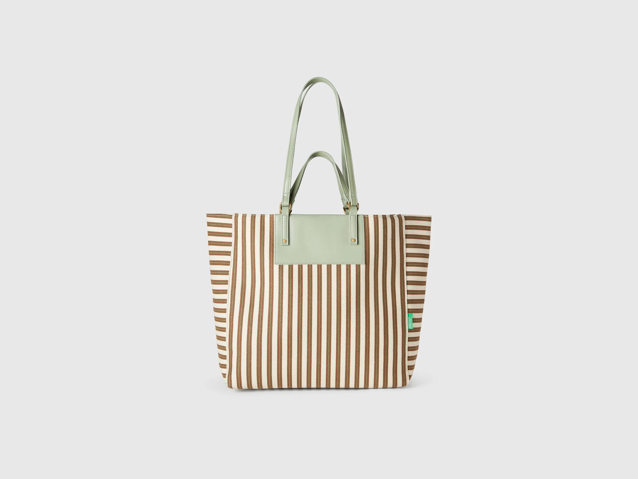 Tote bag a righe e beige