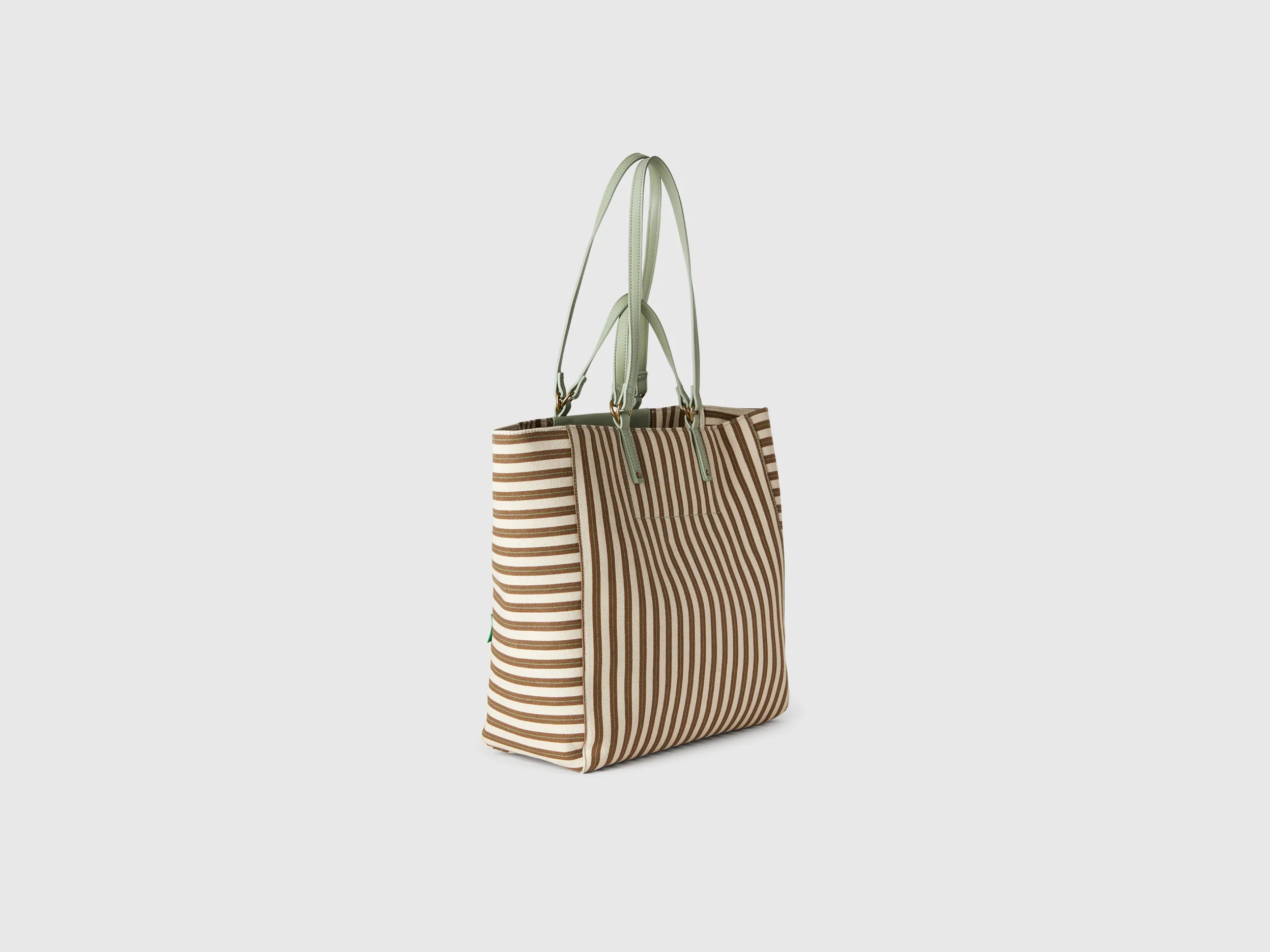 Tote bag a righe e beige - Image 2