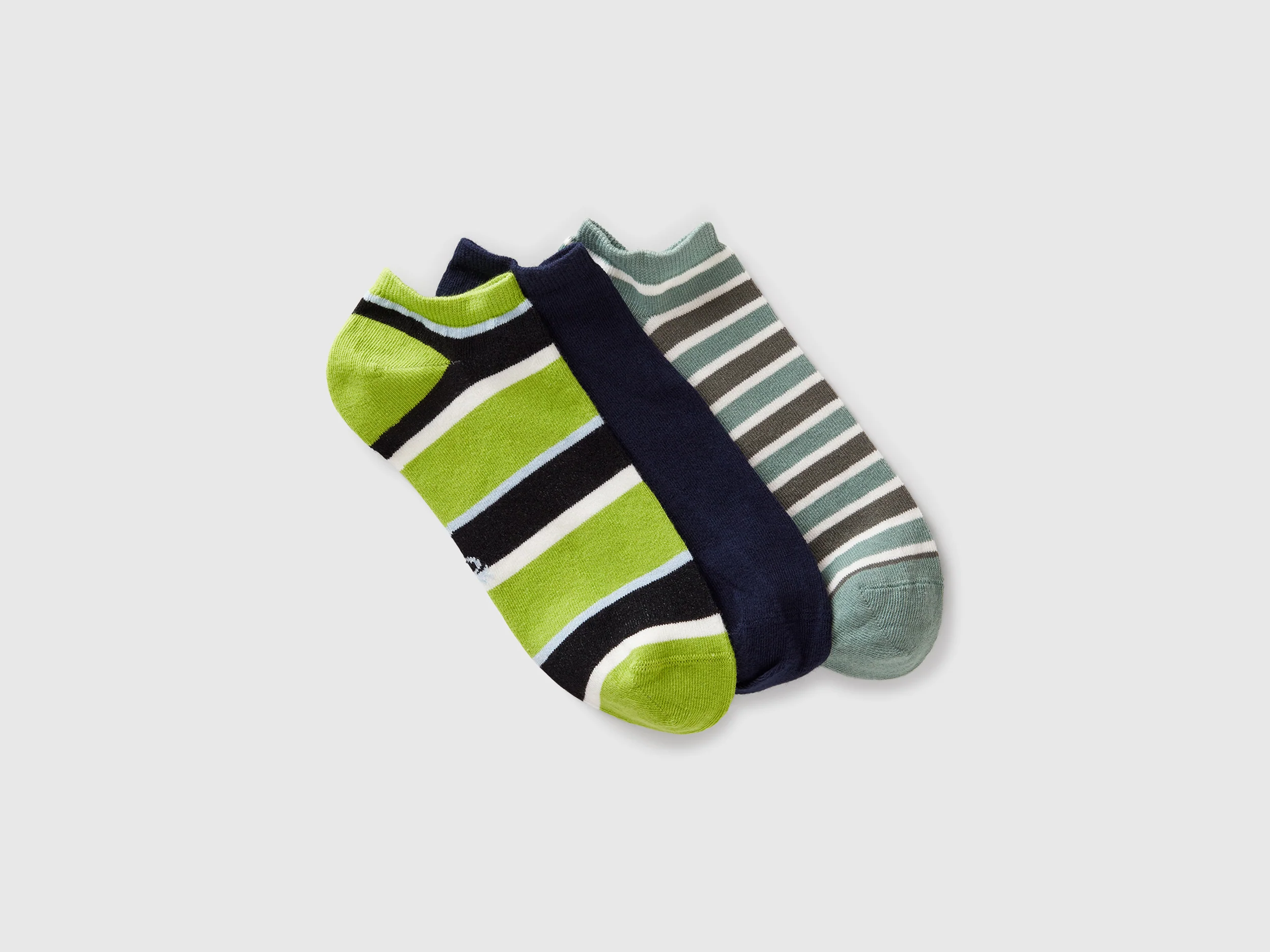 Tre paia di calzini in misto cotone stretch