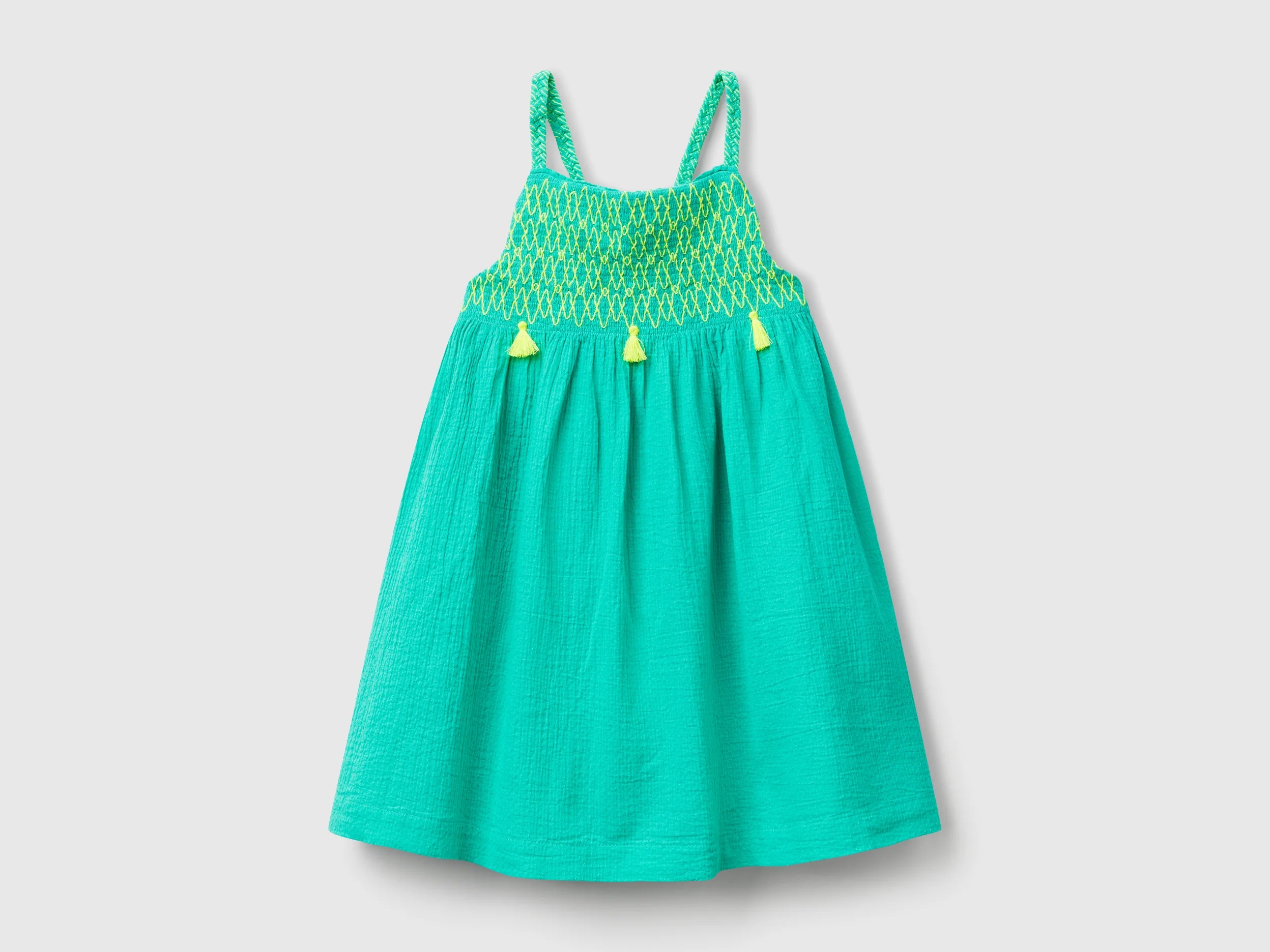 Vestito con nappine fluo
