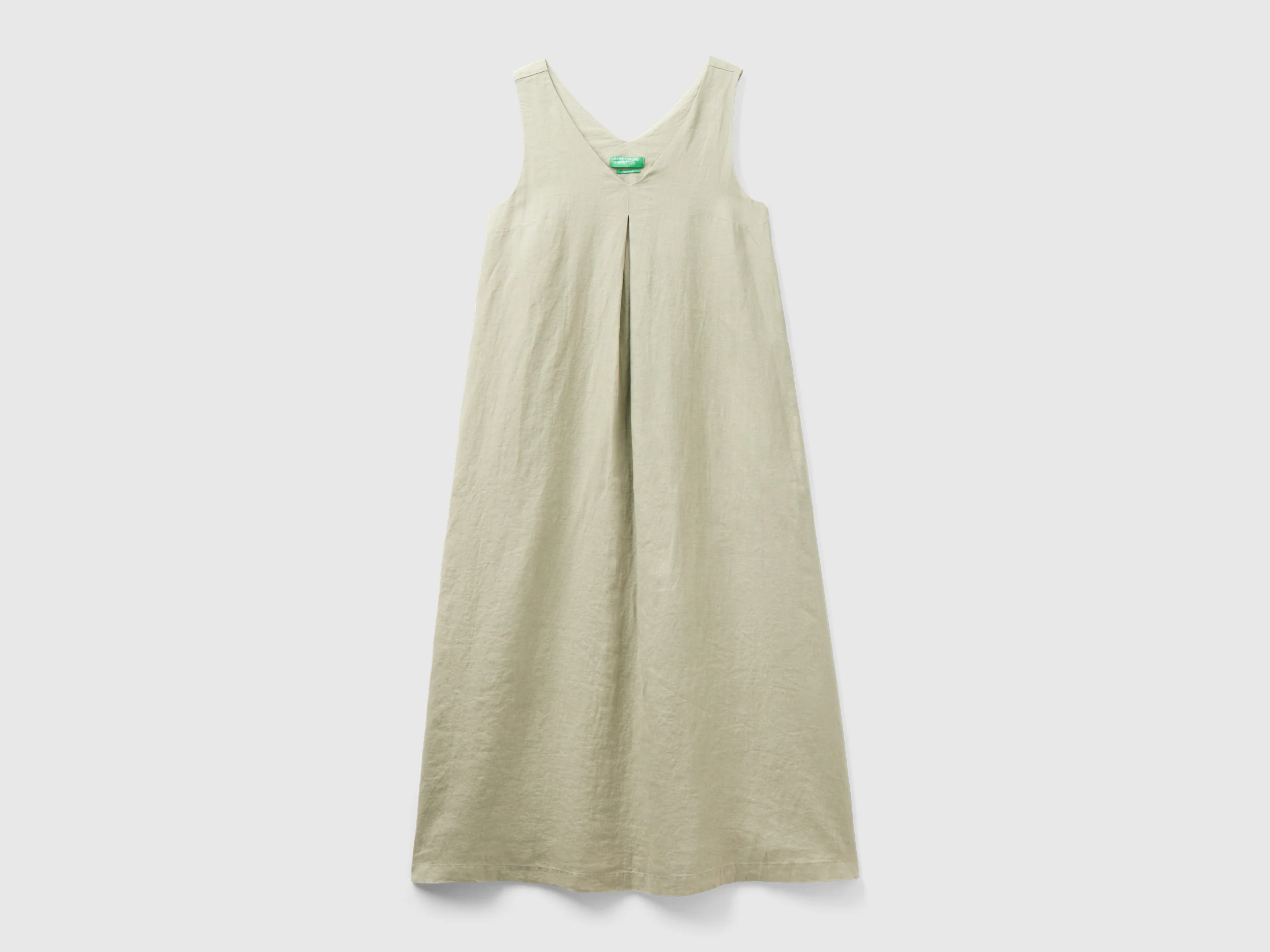 Vestito smanicato in puro lino